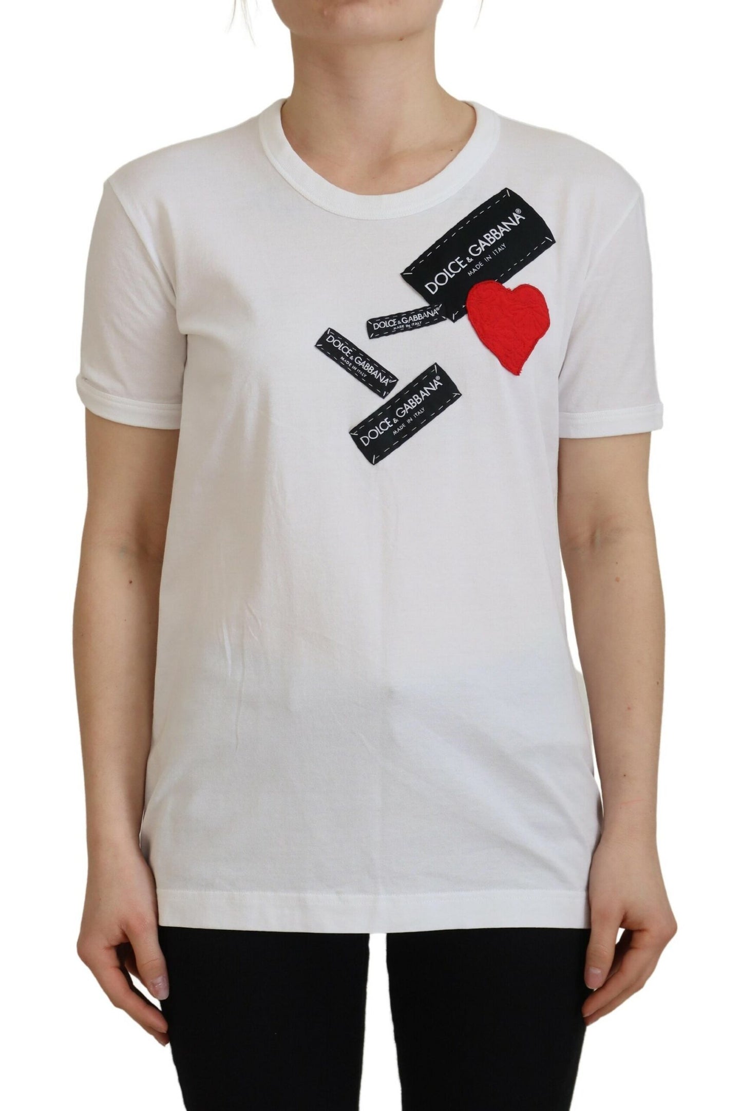 Chic White Cotton Logo Tee