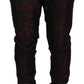 Red Acetate Floral Printed Men Jogger Pants