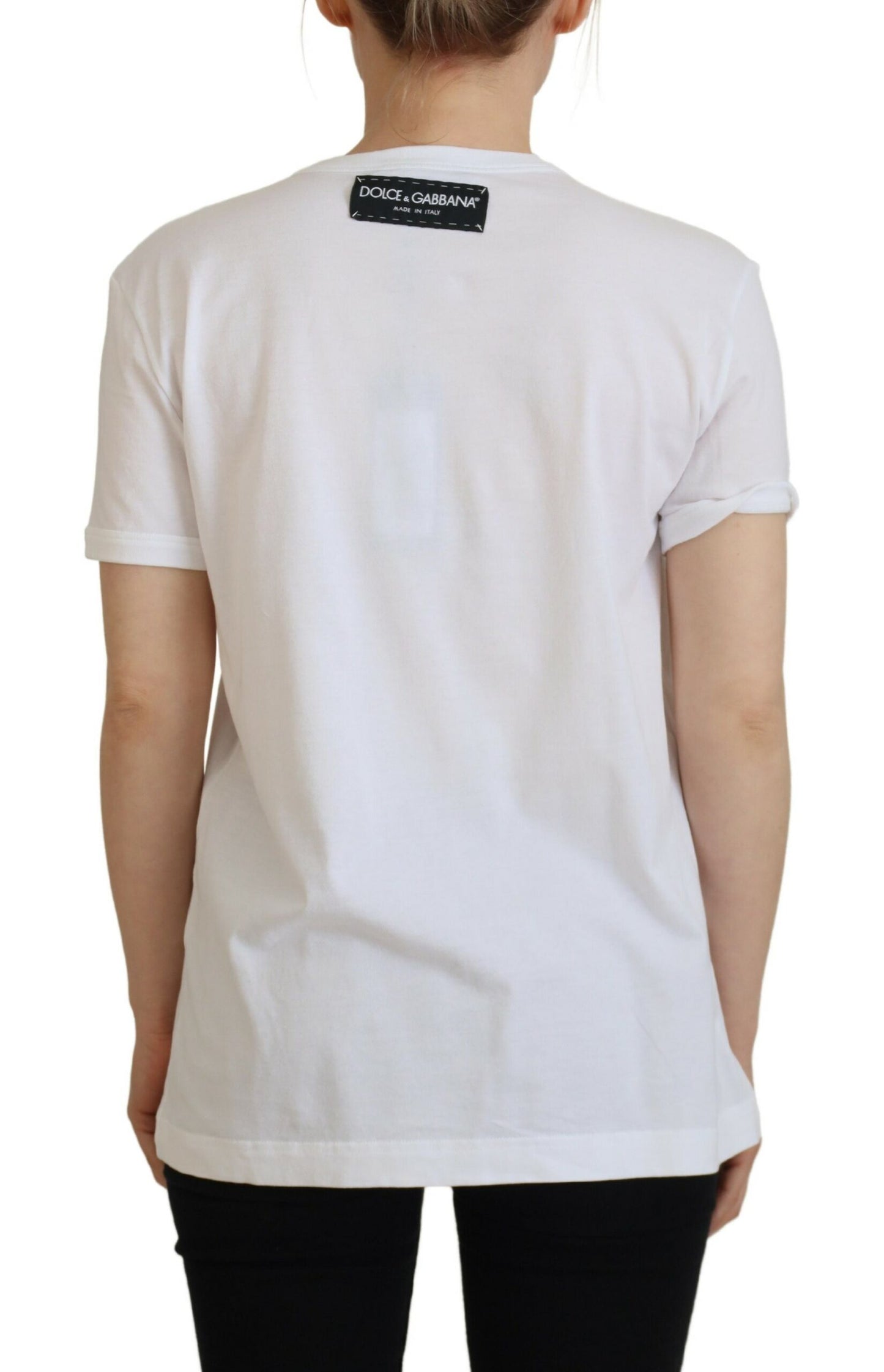 Chic White Cotton Logo Tee