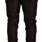 Red Acetate Floral Printed Men Jogger Pants