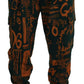 Multicolor Logo Print Silk Cargo Jogger Pants