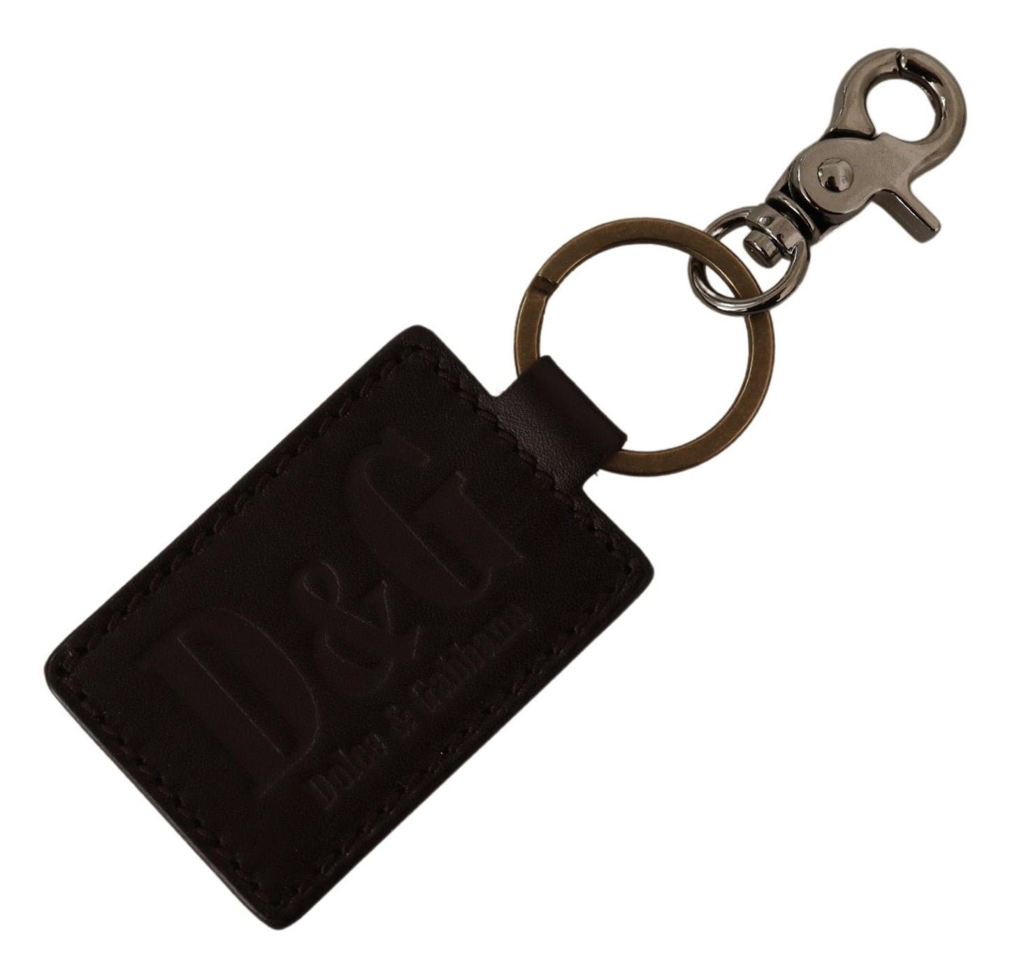 Elegant Leather Keyring with Gold and Silver Details