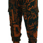 Multicolor Logo Print Silk Cargo Jogger Pants