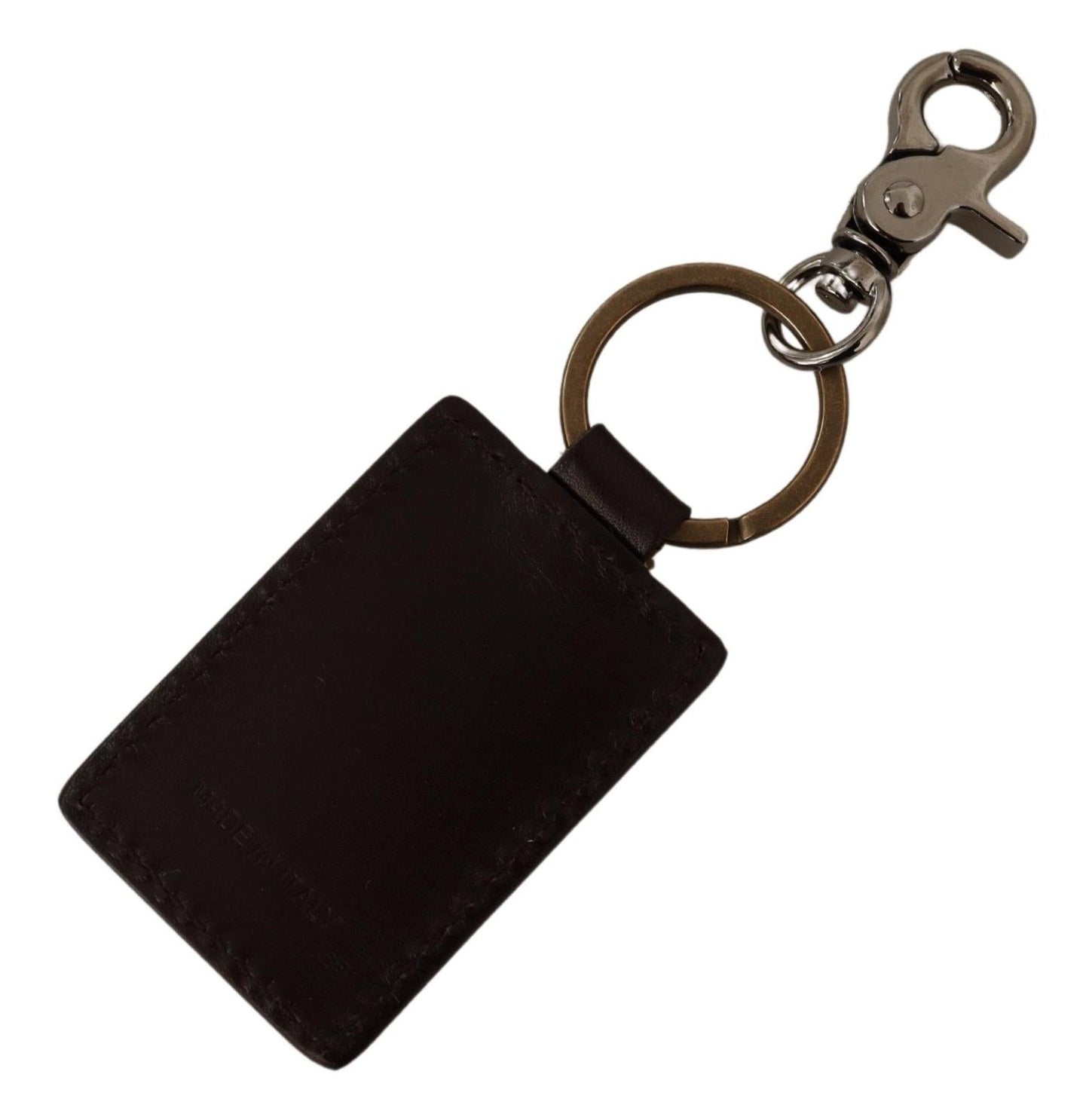 Elegant Leather Keyring with Gold and Silver Details