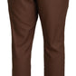 Brown Cashmere Men Drawstring Jogger Pants