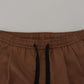 Brown Cashmere Men Drawstring Jogger Pants