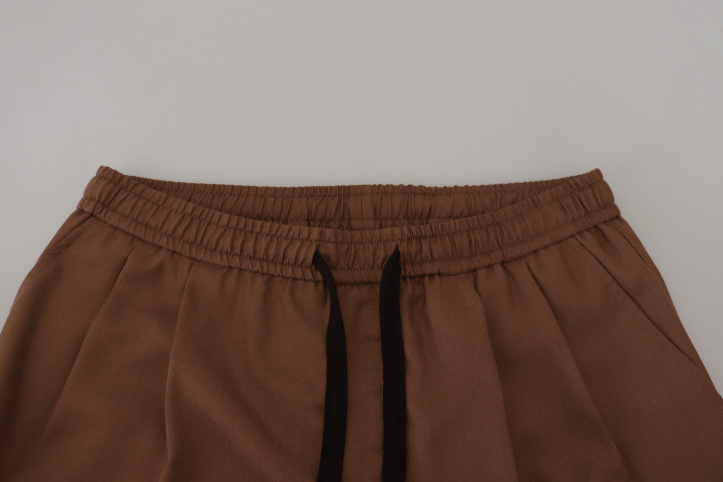 Brown Cashmere Men Drawstring Jogger Pants