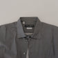 Elegant Slim Fit Gray Patterned Shirt