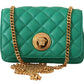 Elegant Green Nappa Leather Small Crossbody