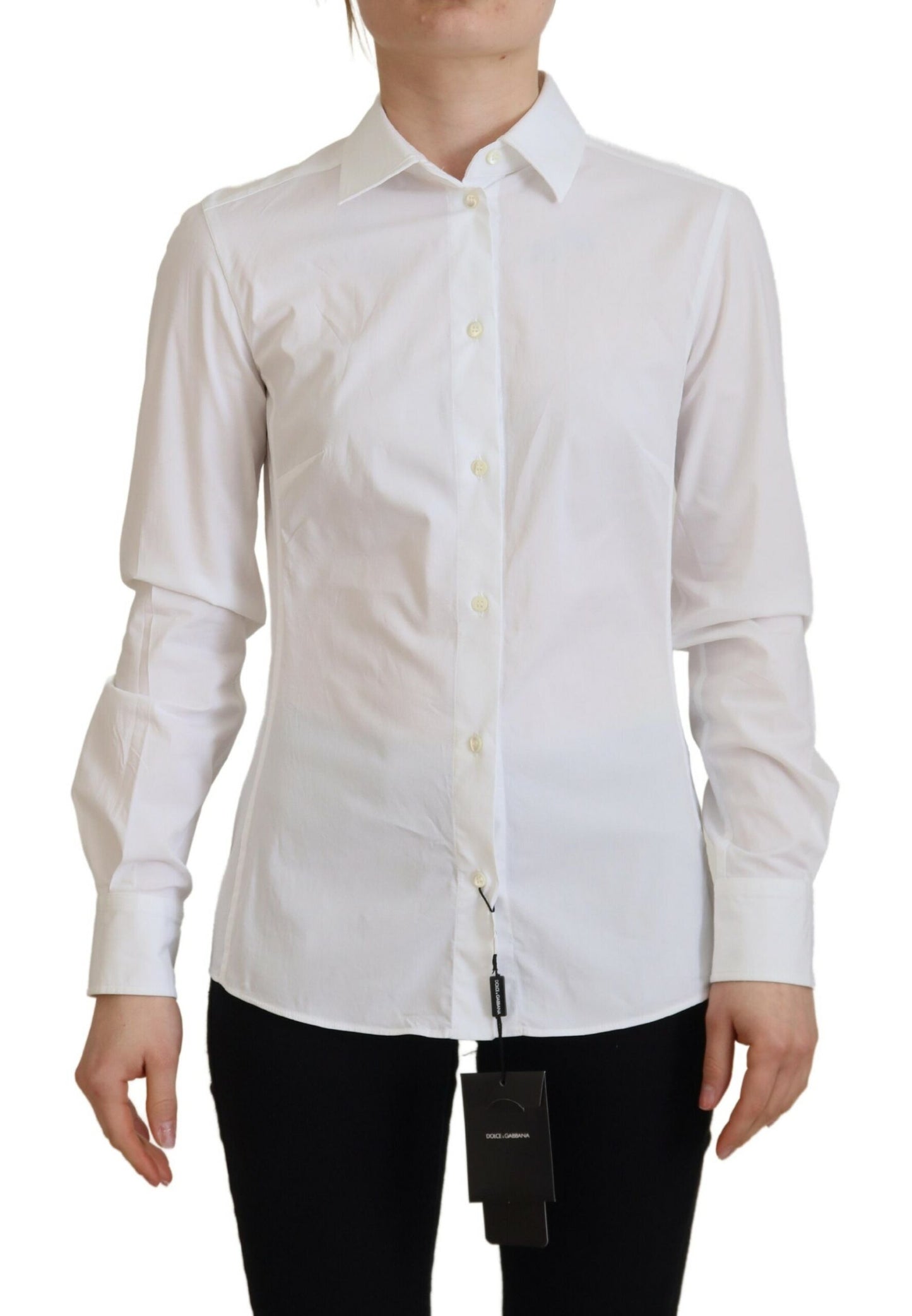 Elegant White Button-Up Cotton Top