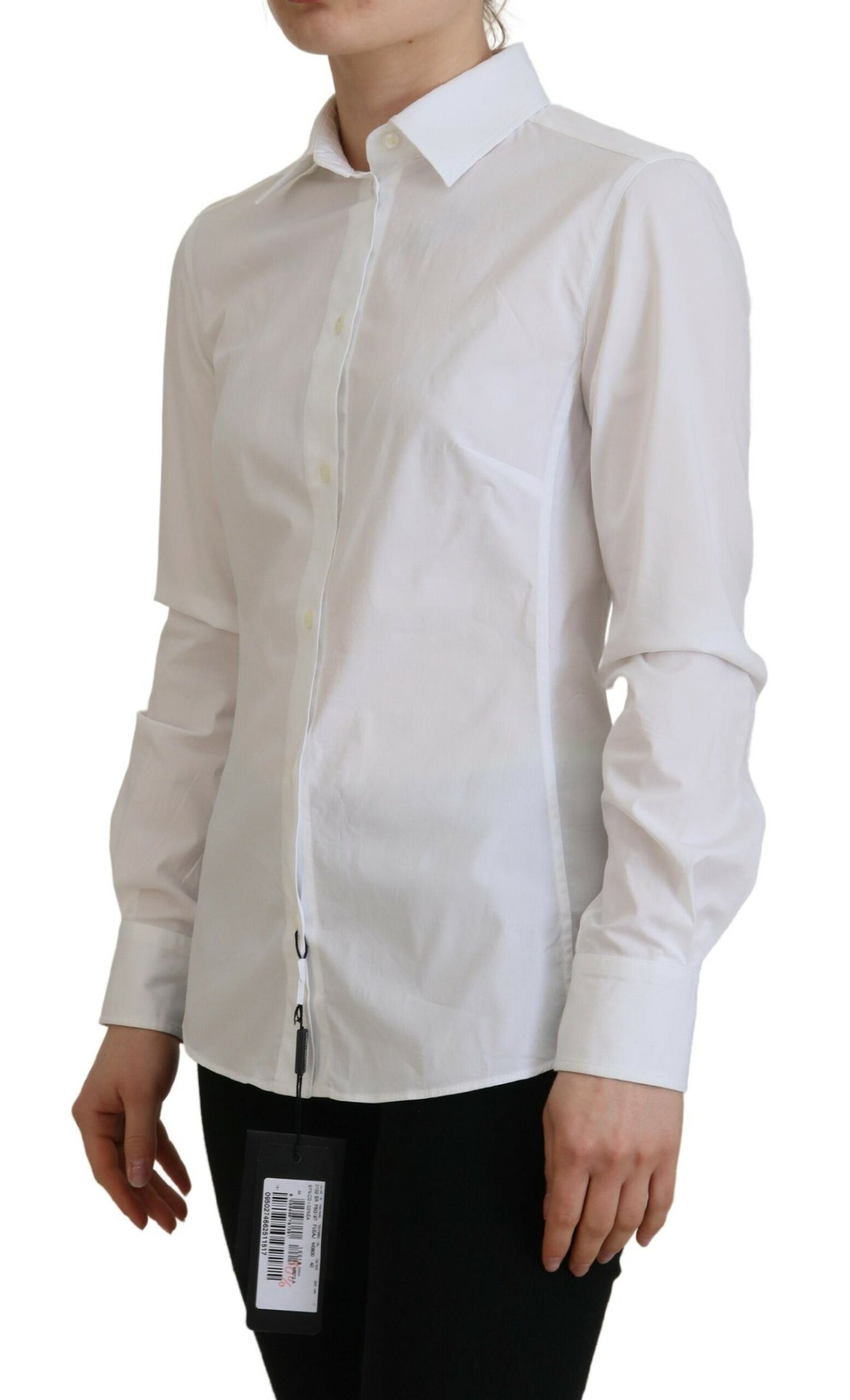 Elegant White Button-Up Cotton Top