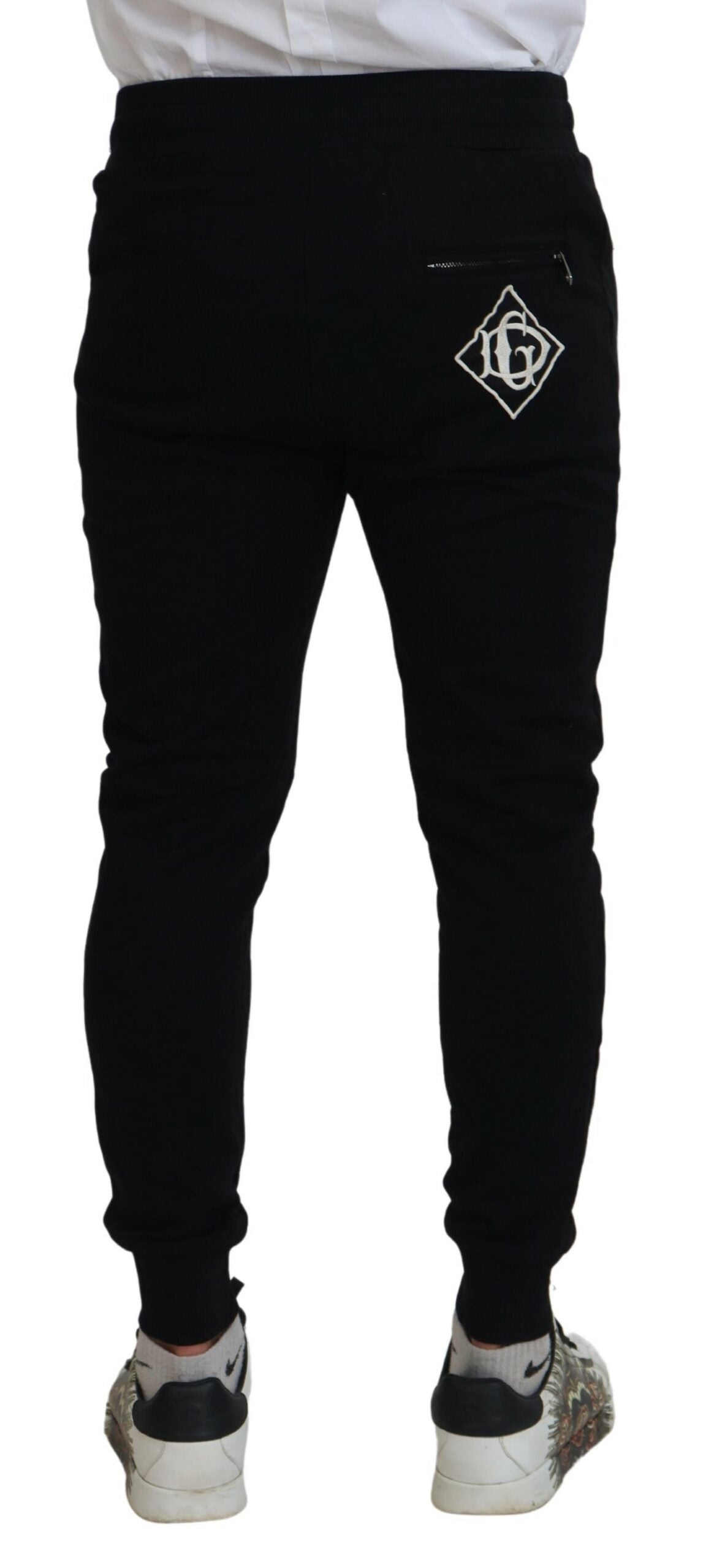 Sleek Black Cotton Jogger Pants