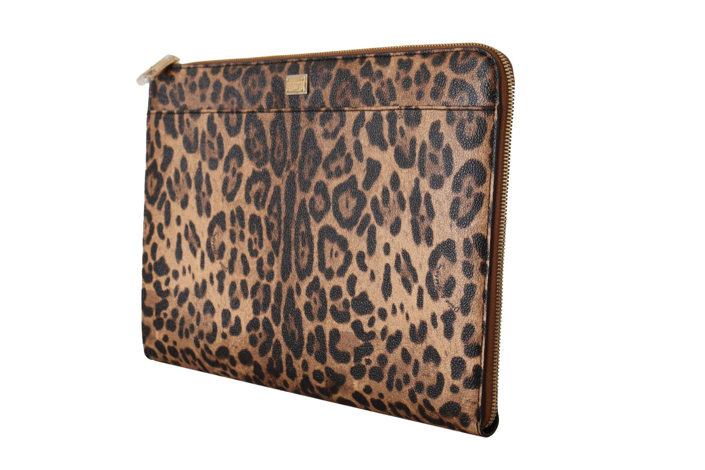 Elegant Leopard Print Leather Clutch