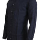 Black Stripes Long Sleeves Men Button Front Shirt
