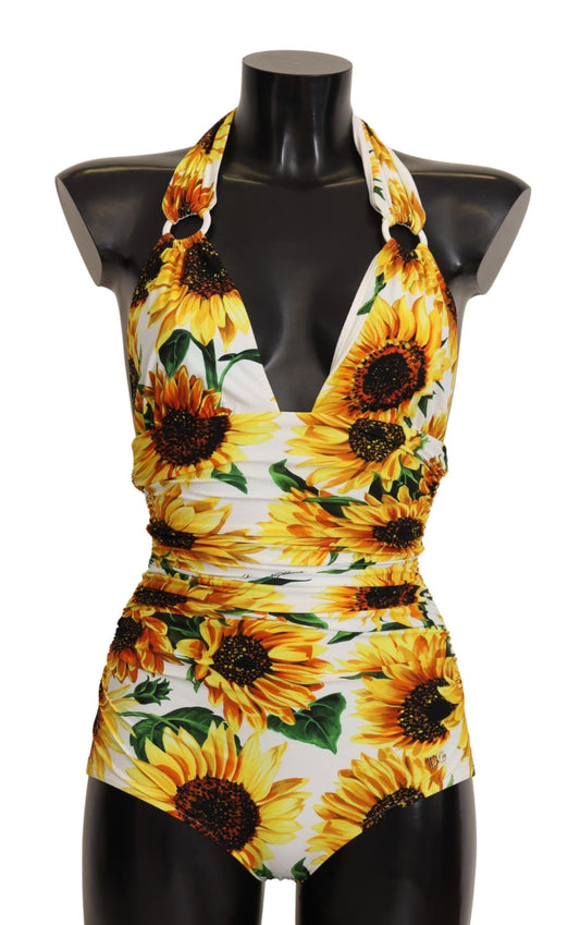 Chic Sunflower Print One Piece Bikini