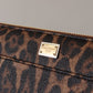 Elegant Leopard Print Leather Clutch