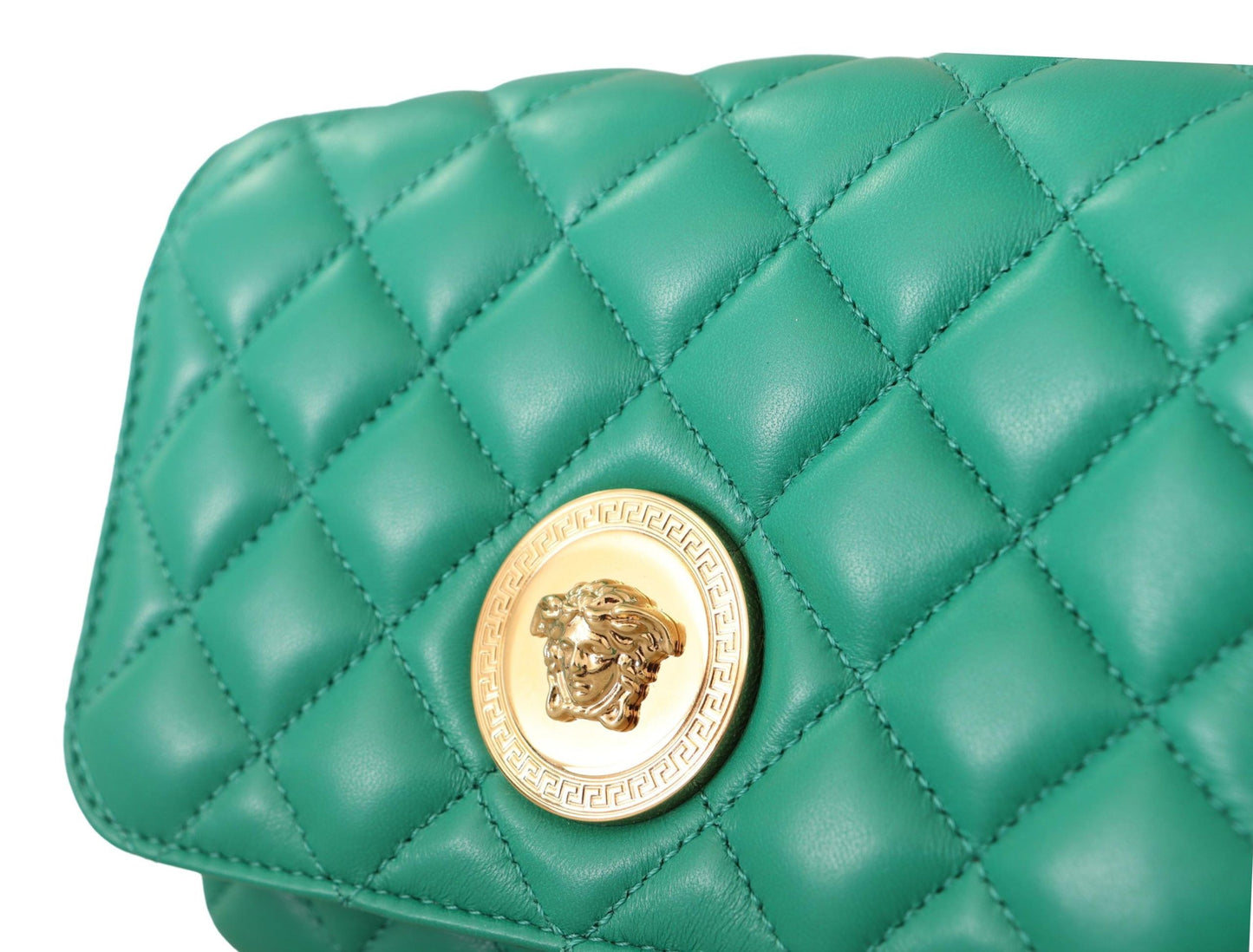 Elegant Green Nappa Leather Small Crossbody