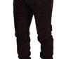 Brown Solid Men Drawstring Jogger Pants