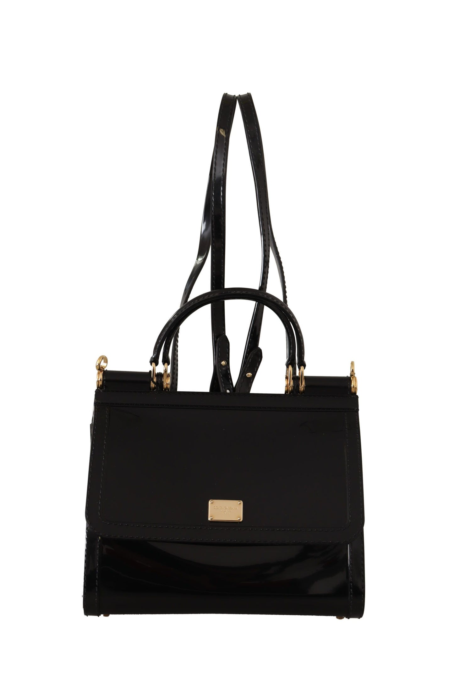 Elegant Black Sicily PVC Shoulder Bag