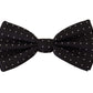 Elegant Black and White Polka Dot Silk Bow Tie