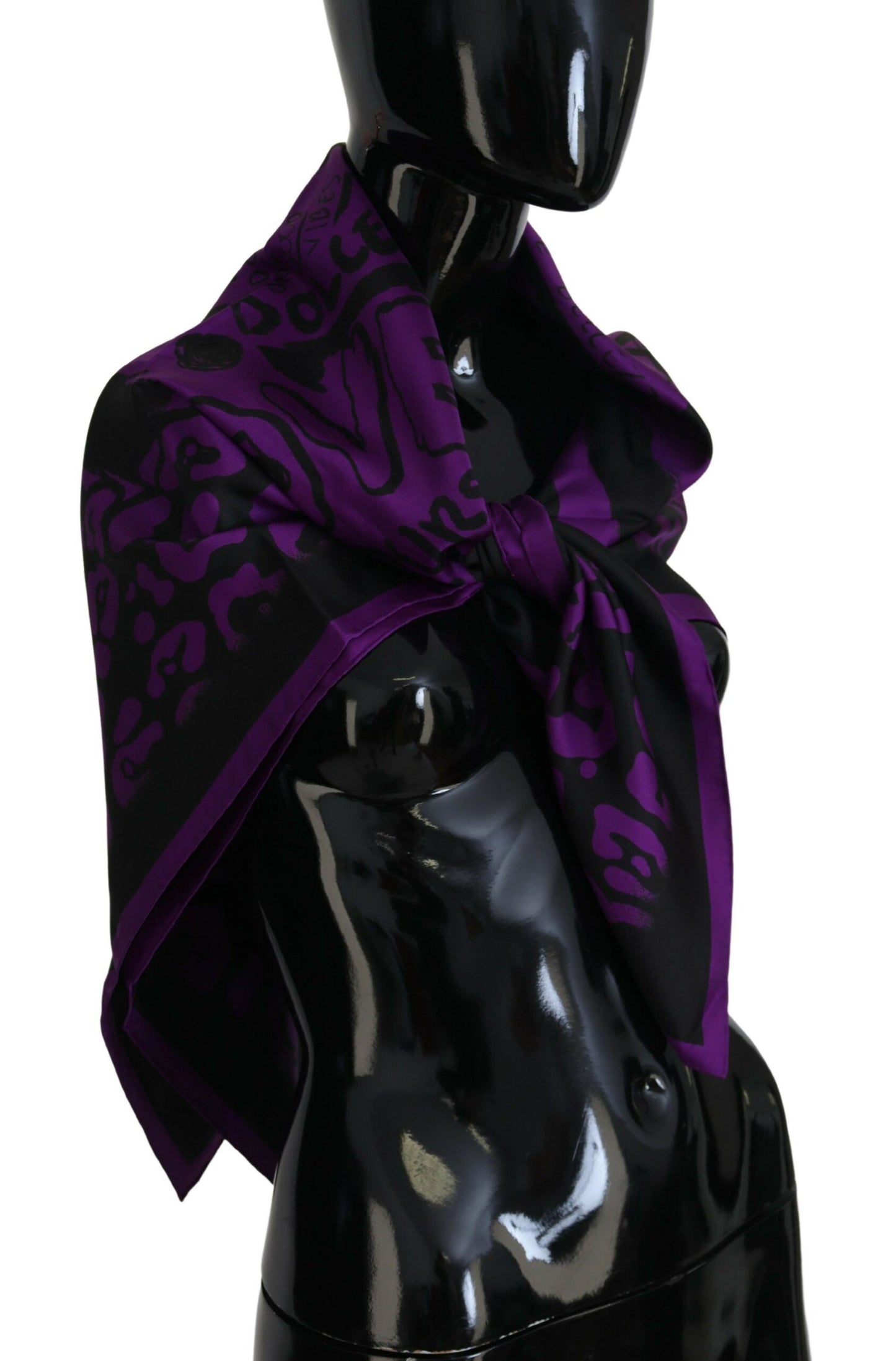 Elegant Silk Square Scarf in Purple