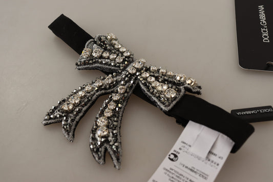 Elegant Silver & Crystal Bowtie