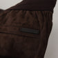 Brown Solid Men Drawstring Jogger Pants