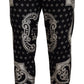 Black Silk Bandana Print Pants