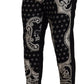 Black Silk Bandana Print Pants