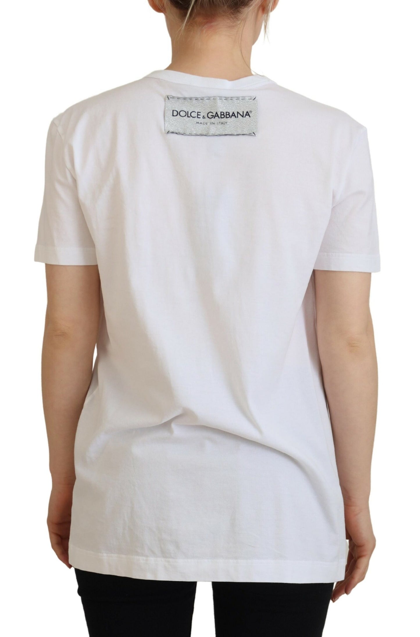 Chic White Cotton Logo Tee