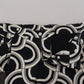 Black White Patterned Linen Bermuda Shorts