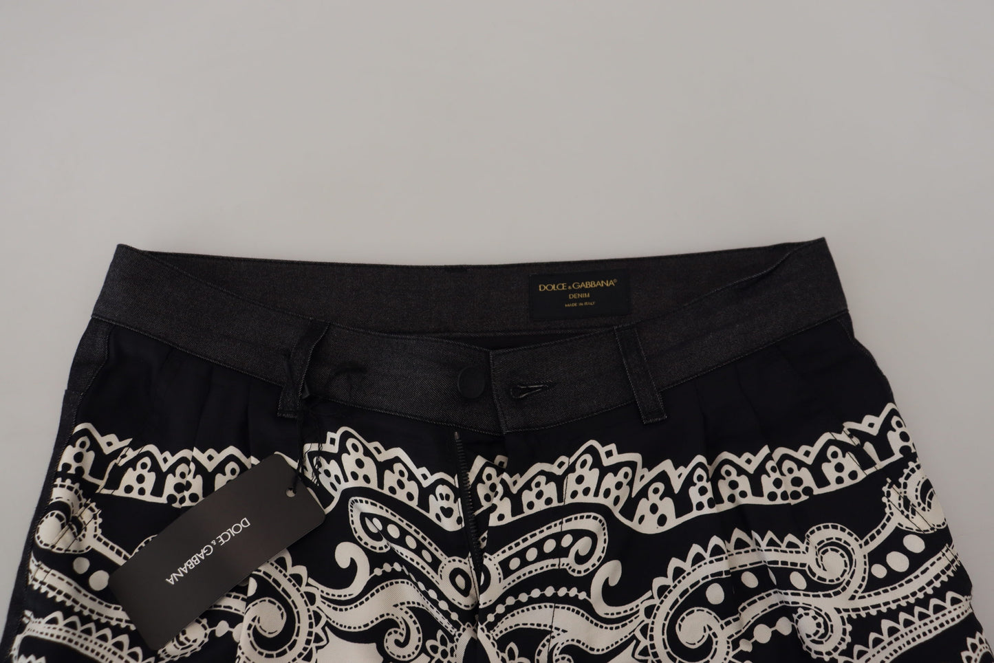 Black Silk Bandana Print Pants