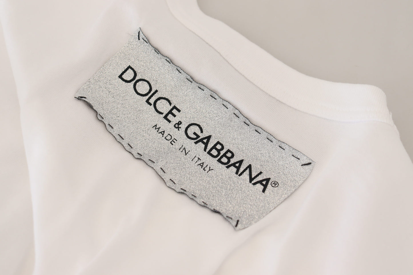 Chic White Cotton Logo Tee