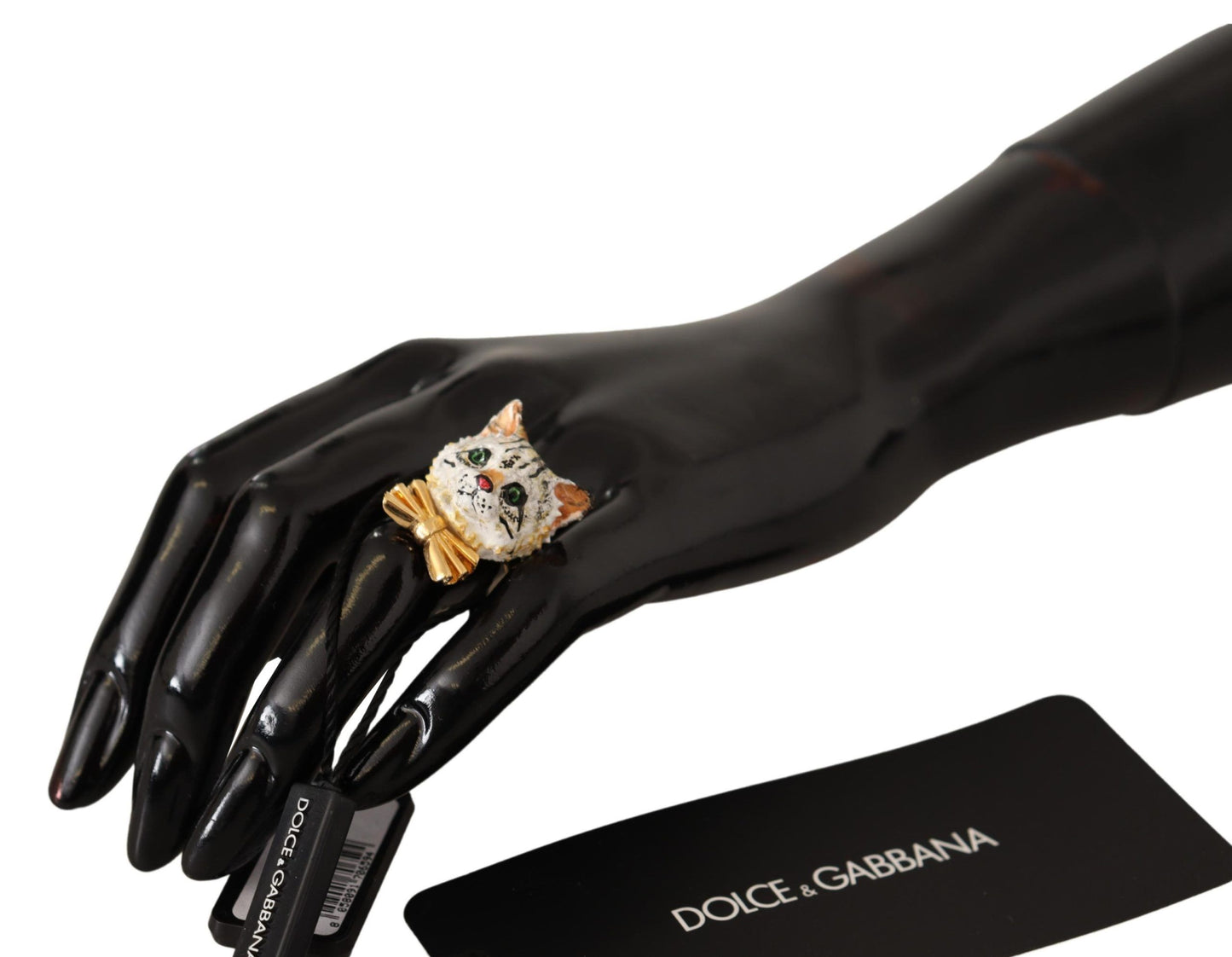 Elegant Gold Feline Charm Ring