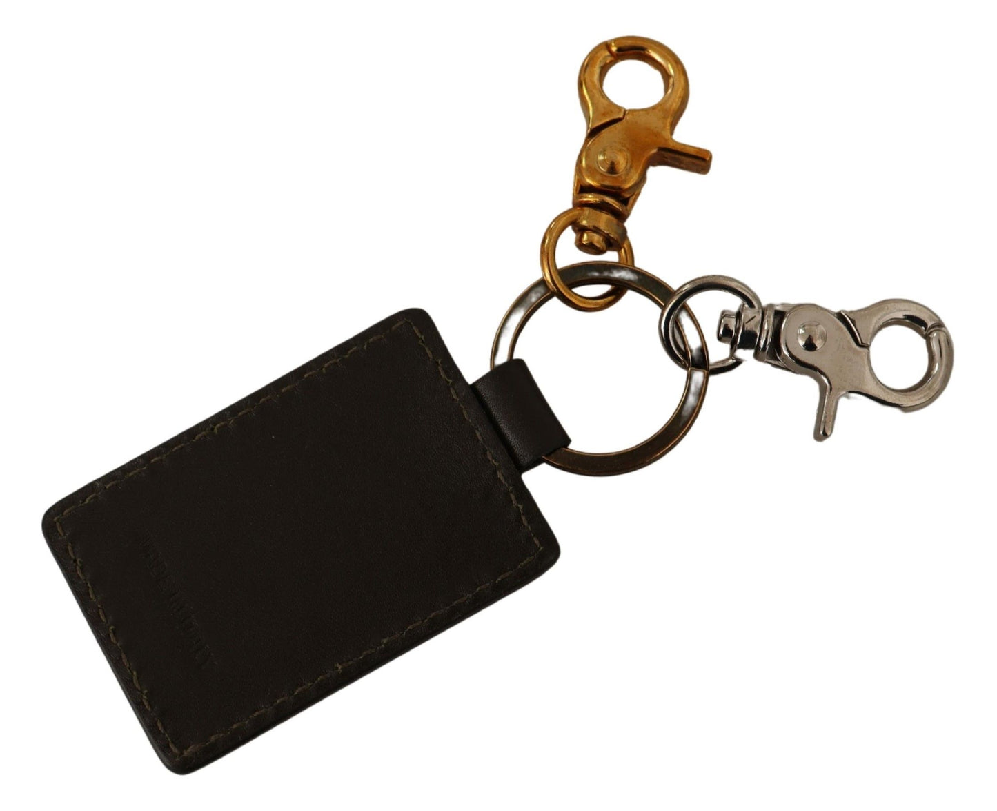 Elegant Green Leather Designer Keychain