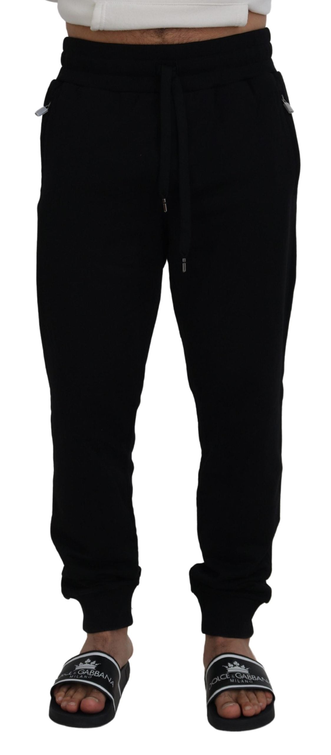 Elegant Black Cotton Jogger Pants