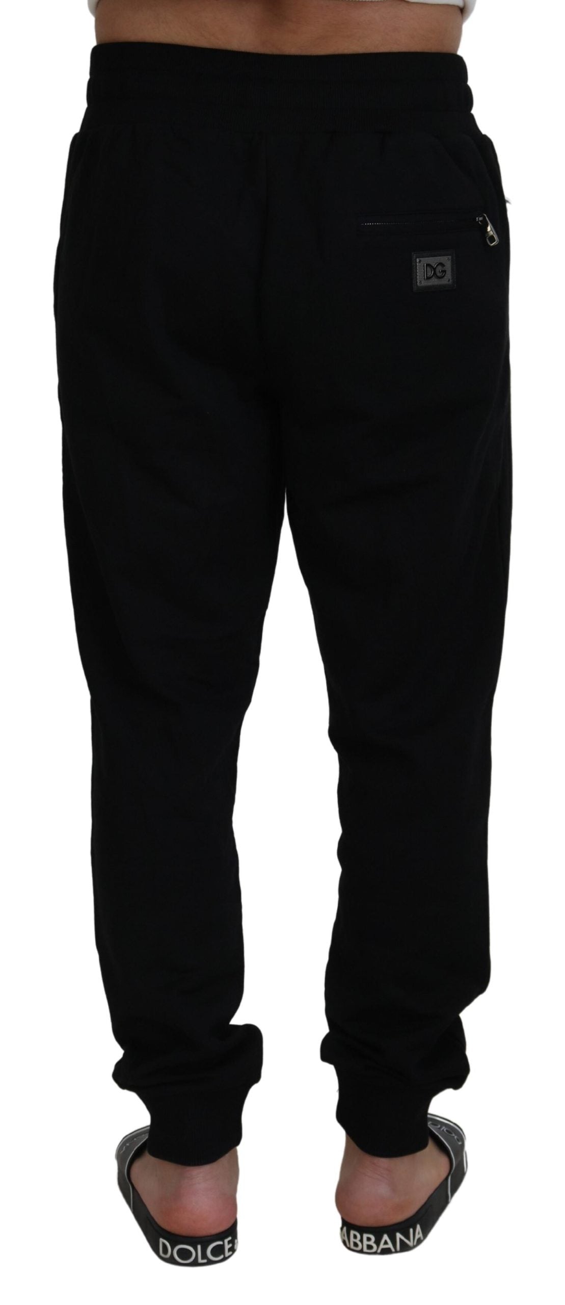 Elegant Black Cotton Jogger Pants