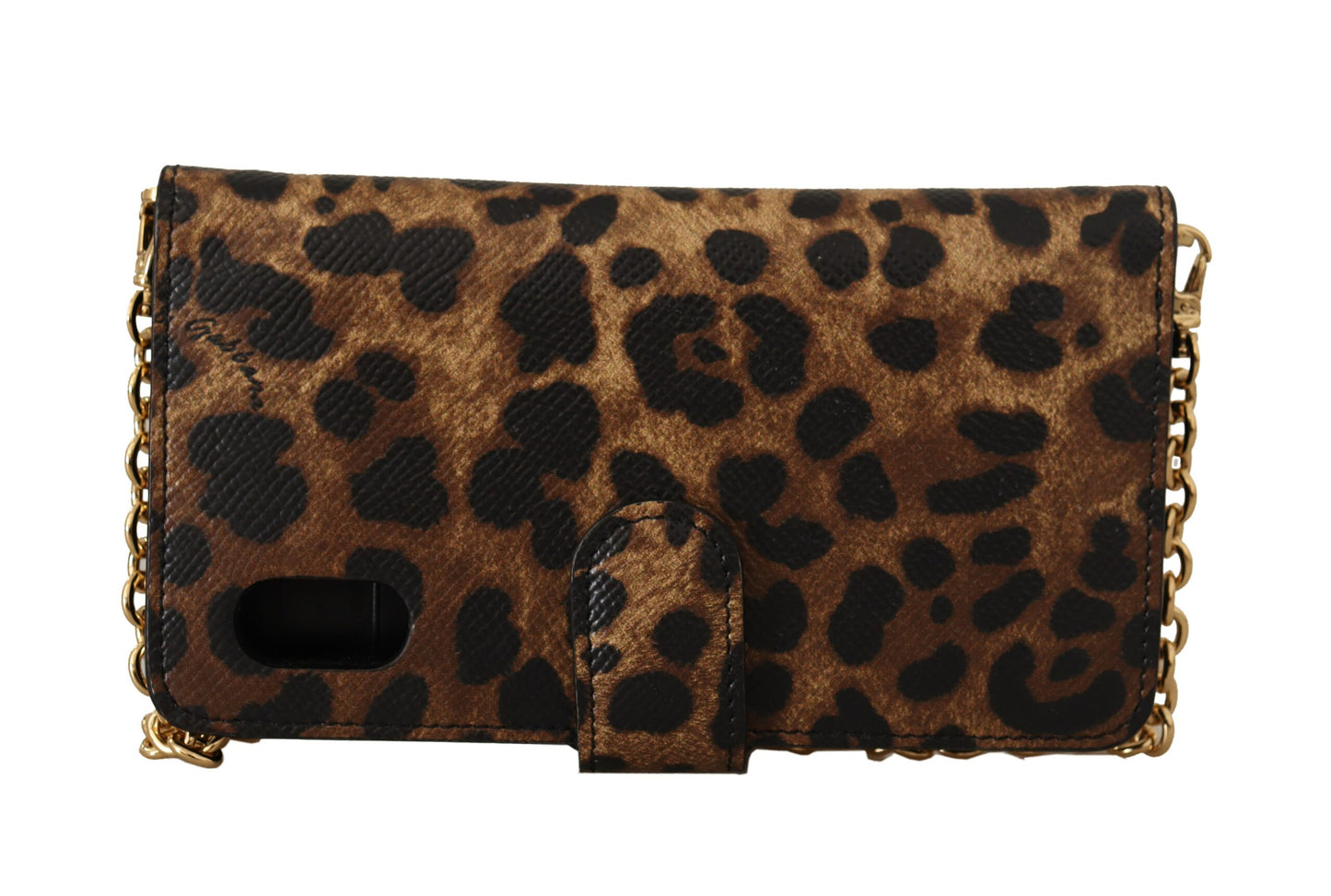 Elegant Leopard Print Phone Cover with Crystals