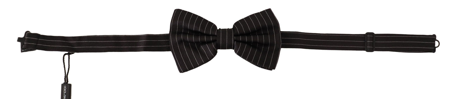 Exclusive Silk Black and White Bow Tie