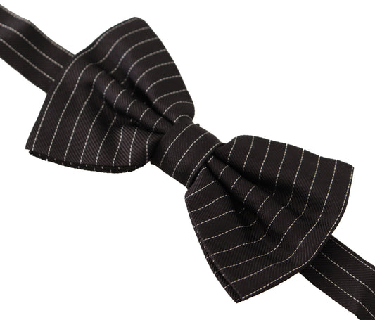 Exclusive Silk Black and White Bow Tie