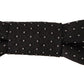 Elegant Black and White Silk Bow Tie