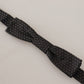 Elegant Black and White Silk Bow Tie