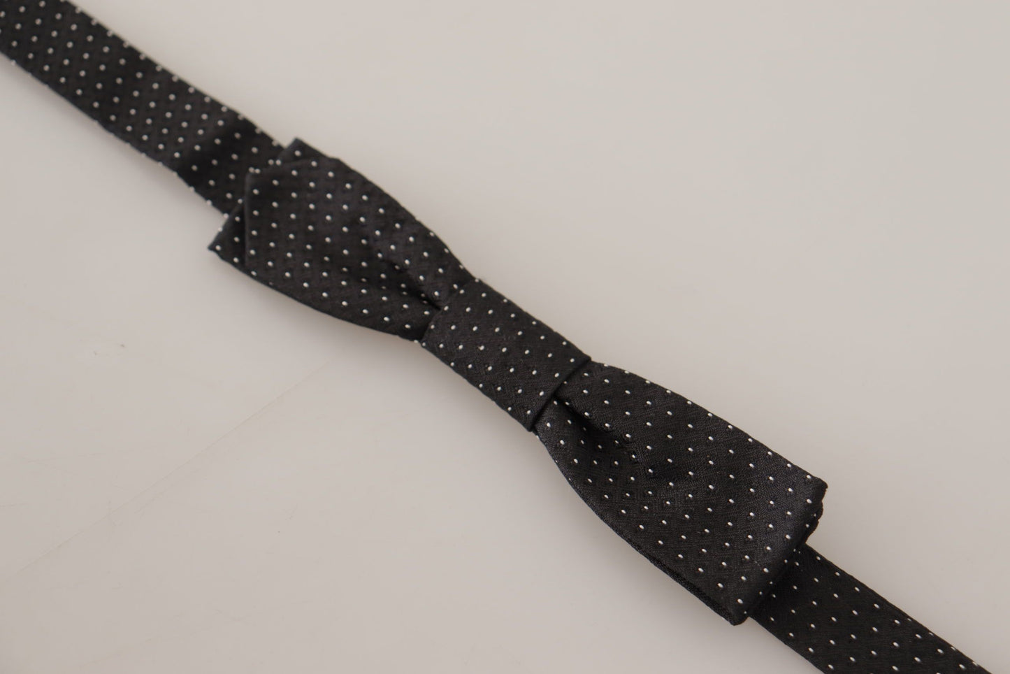 Elegant Black and White Silk Bow Tie