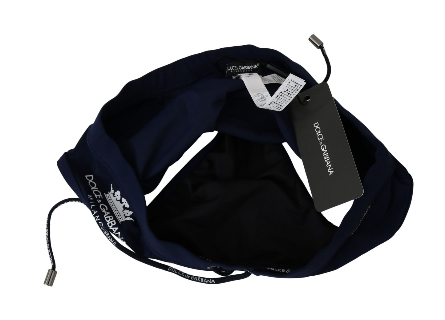 Elegant Dark Blue Swim Briefs with White Crown Logo