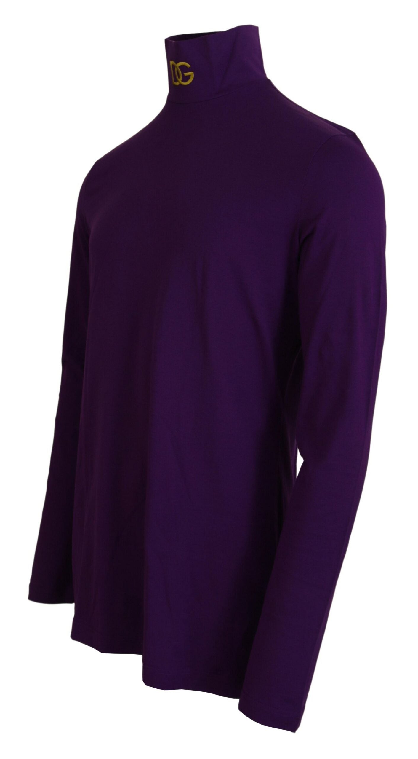 Elegant Purple Cotton Pullover Sweater