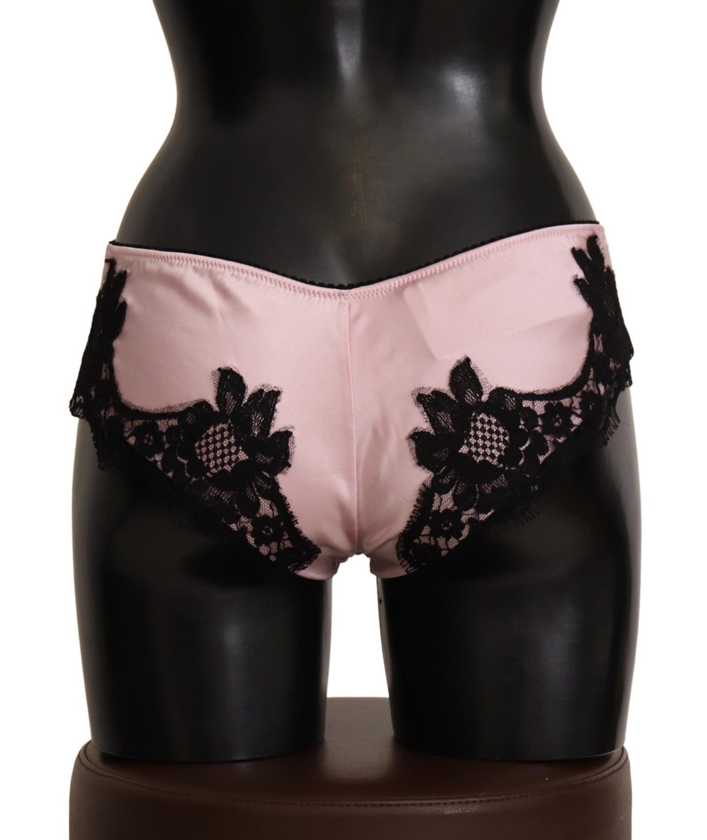 Elegant Pink Lace Silk Briefs