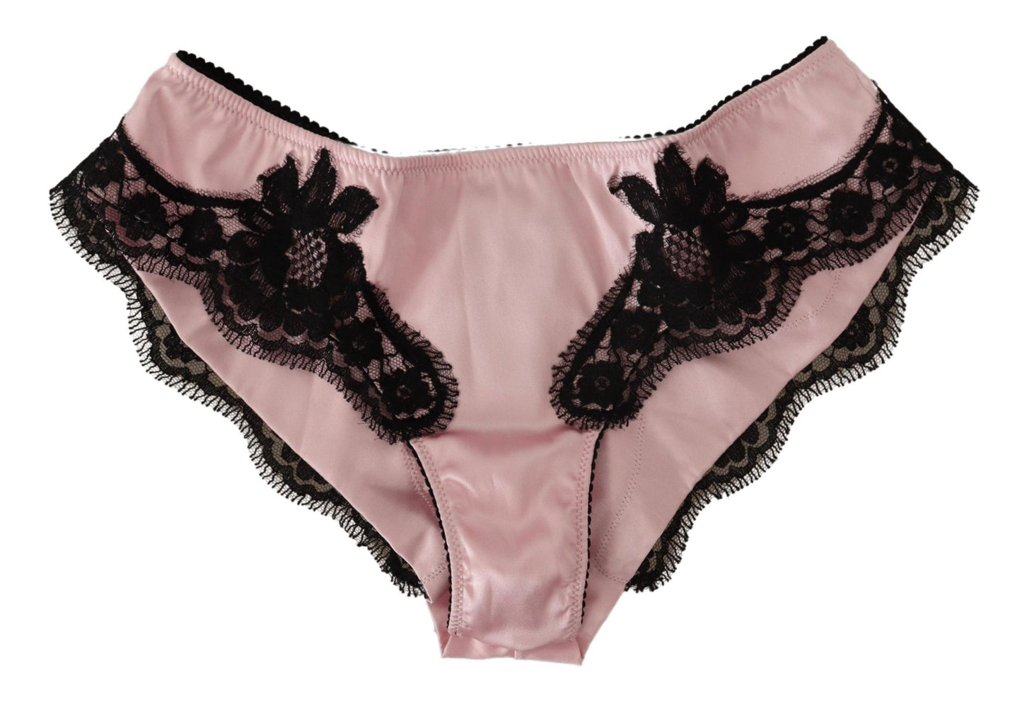 Elegant Pink Lace Silk Briefs