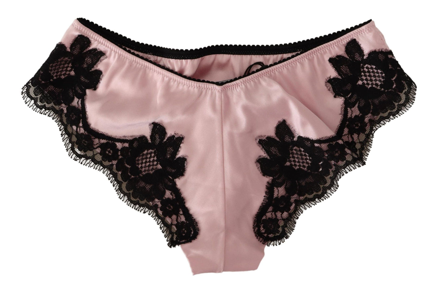 Elegant Pink Lace Silk Briefs