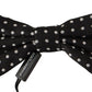 Elegant Black and White Polka Dot Silk Bow Tie