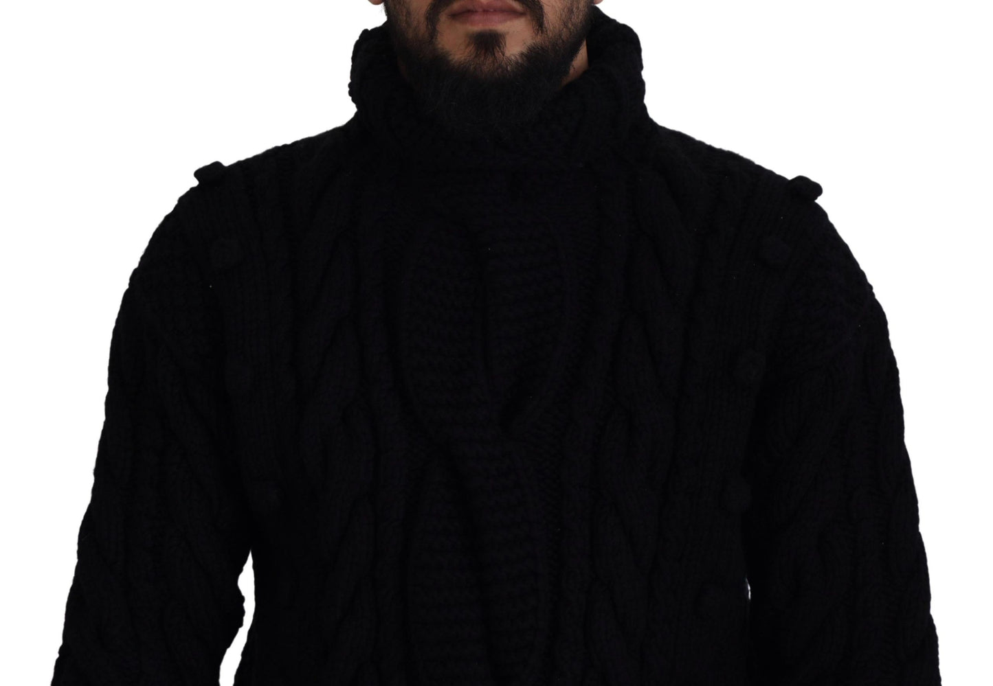 Elegant Black Cashmere Turtleneck Sweater